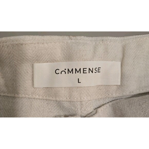 Commense Textured Linen-blend  Fabric Wide Leg‎ Casual Trousers Women's Sz L - Picture 5 of 10